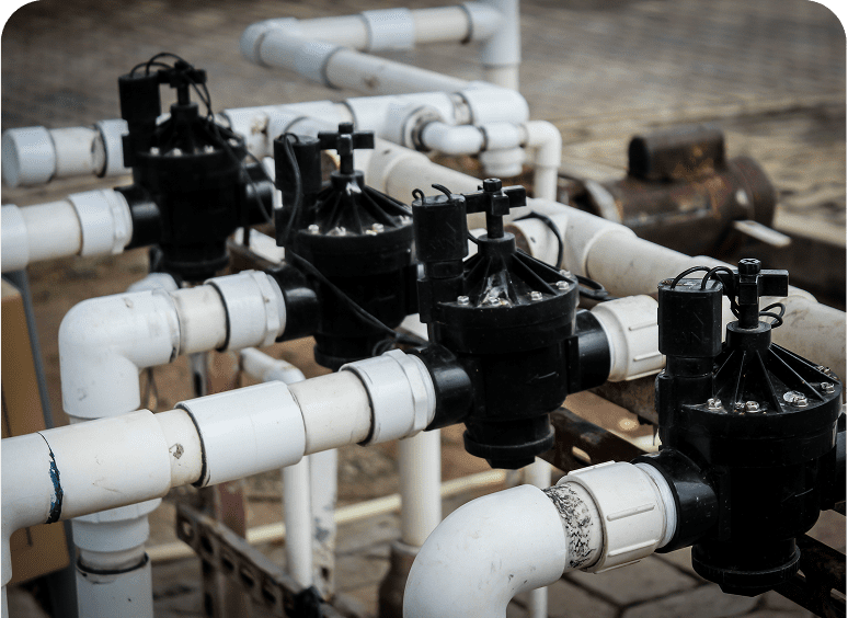Complex network of white pipes